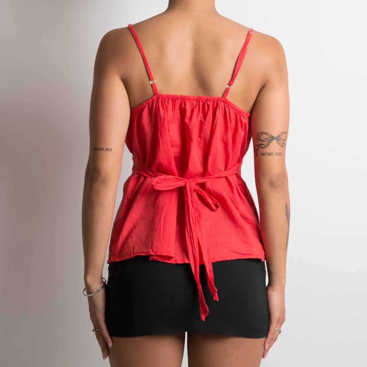 BRIGHT RED COTTON CAMISOLE