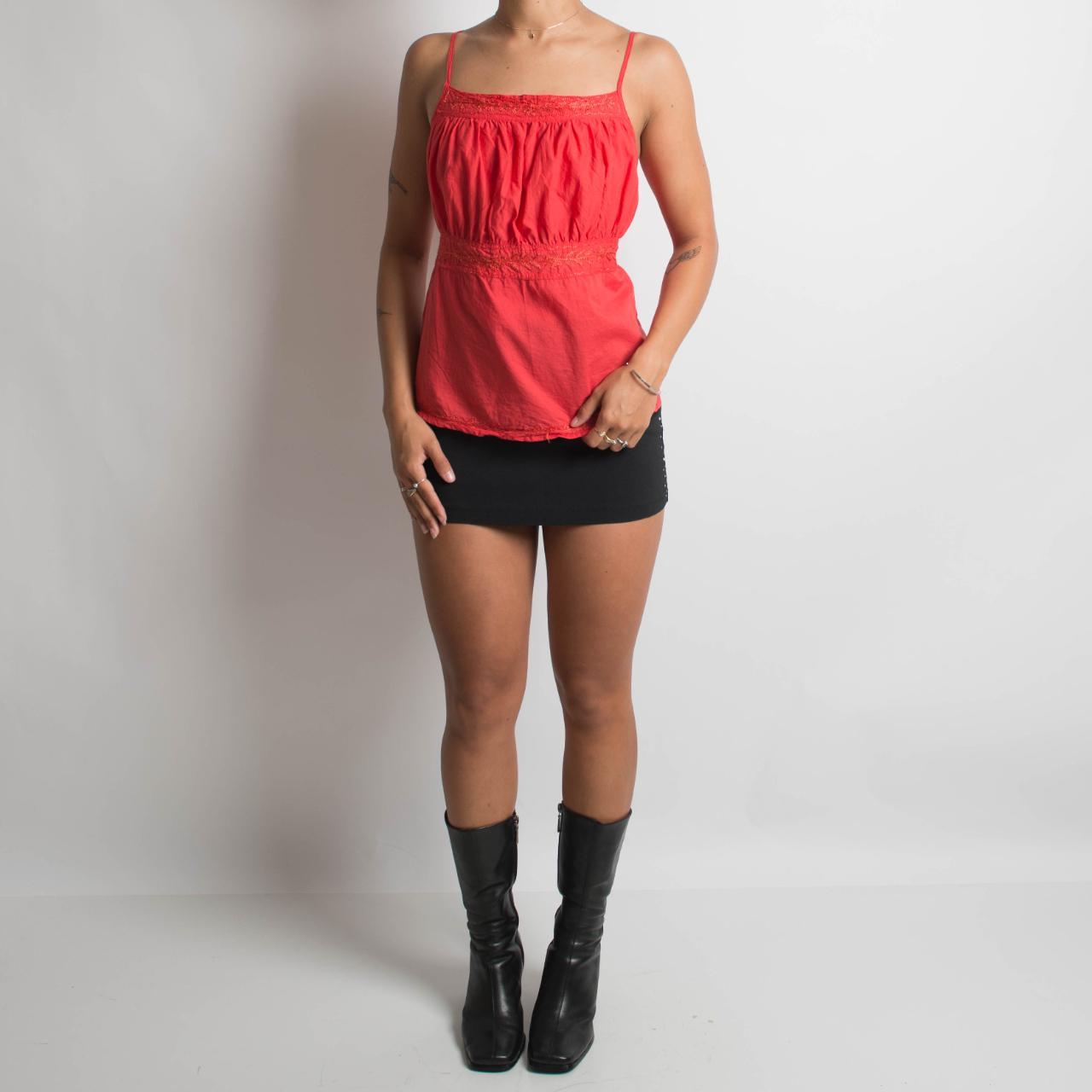 BRIGHT RED COTTON CAMISOLE