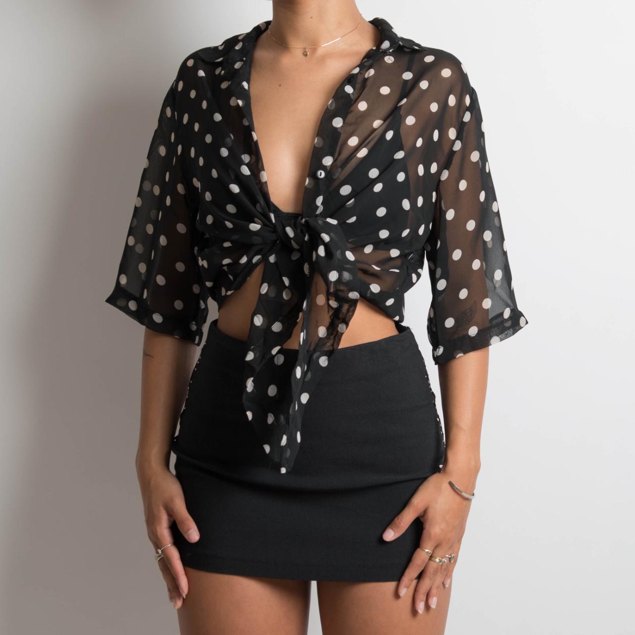 POLKA DOT SHEER BLOUSE