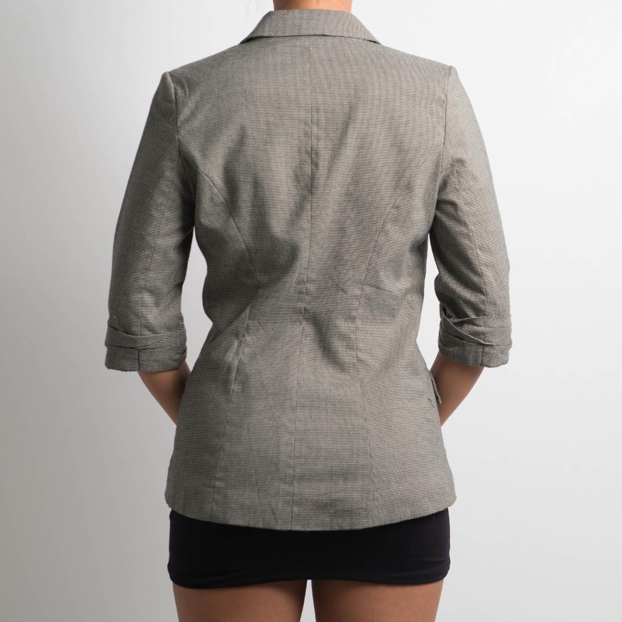 HOUNDSTOOTH 3/4 SLEEVE BLAZER