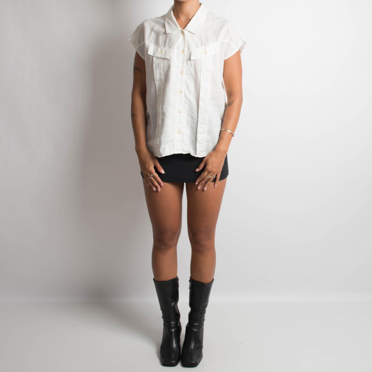 WHITE SHORT SLEEVE BLOUSE