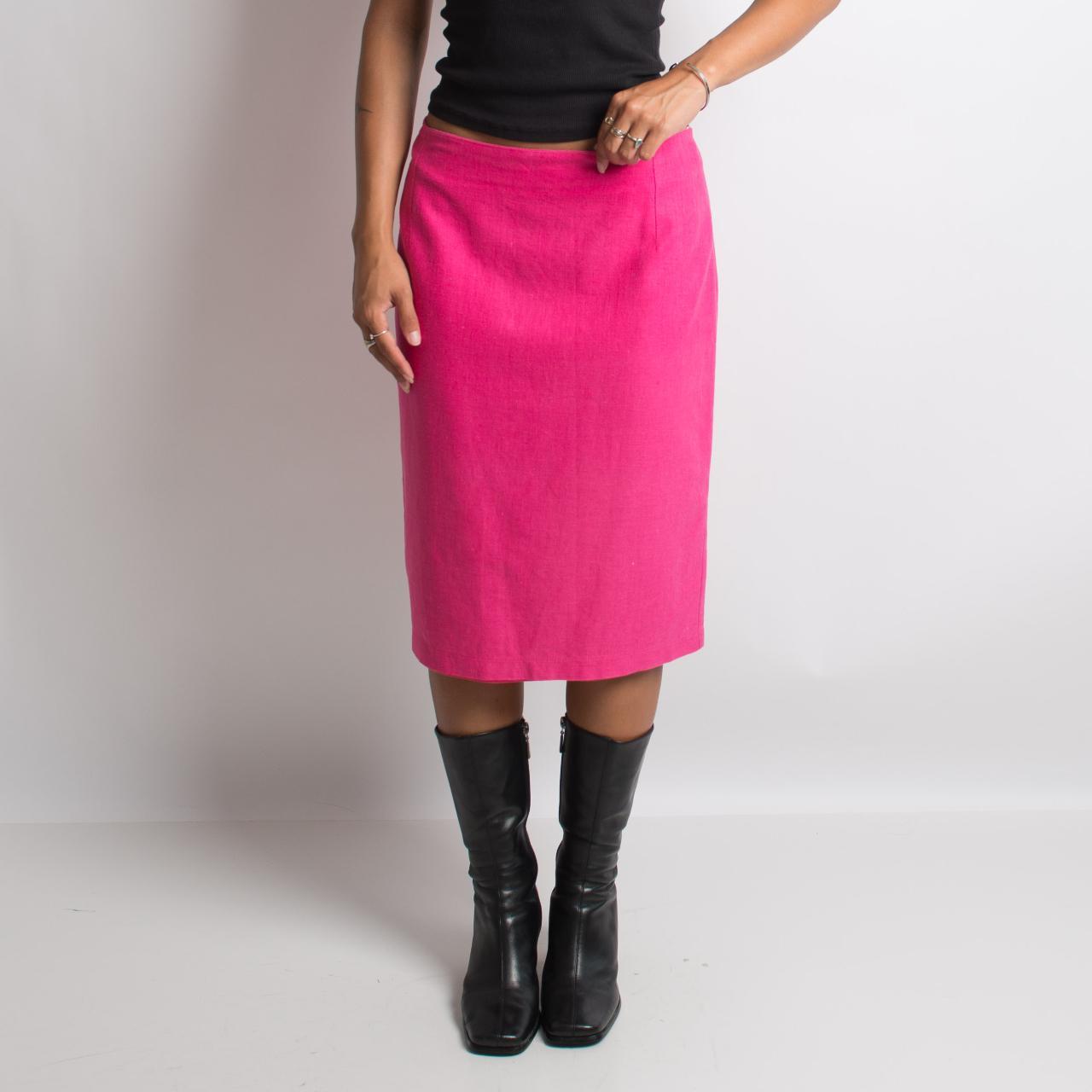 HOT PINK MIDI SKIRT