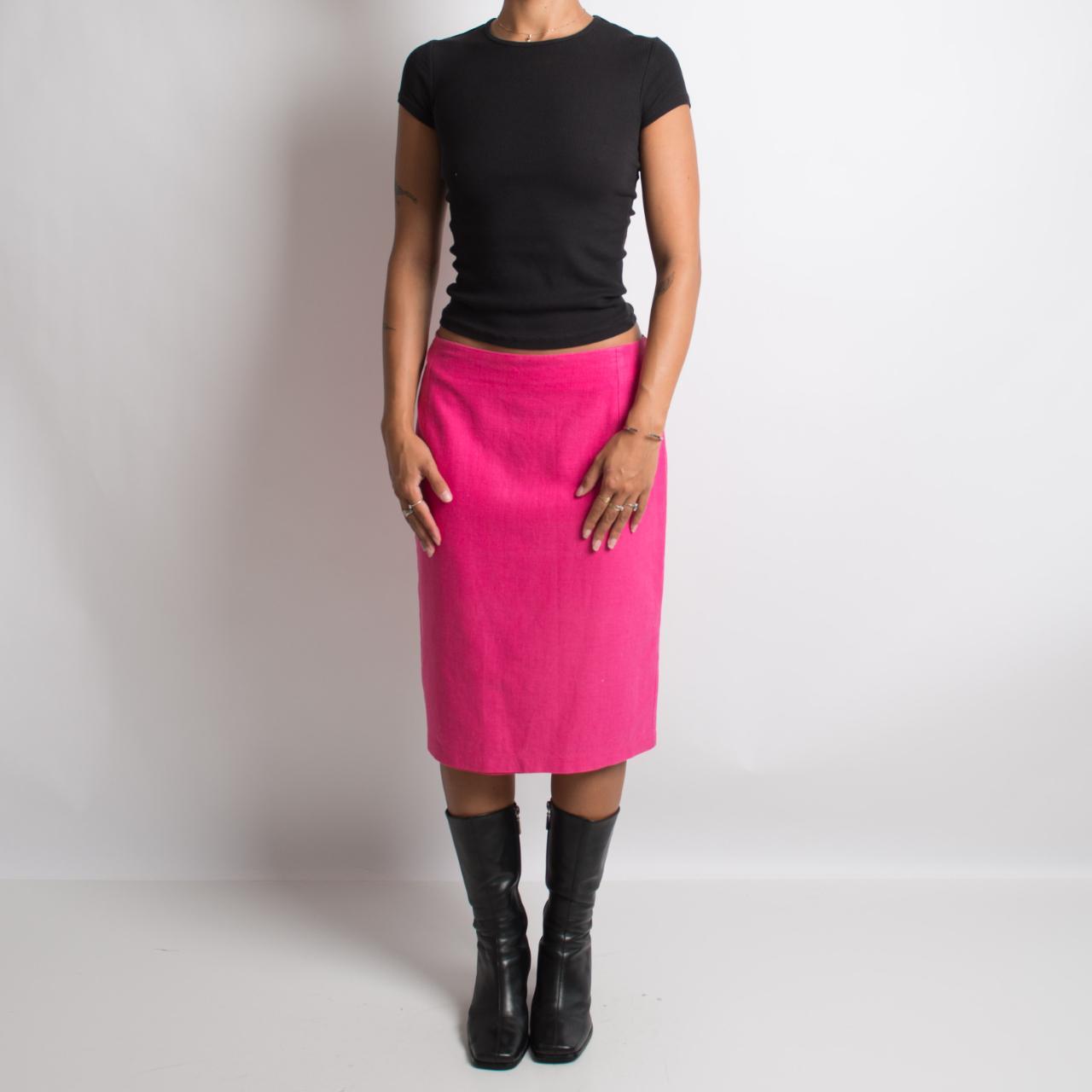 HOT PINK MIDI SKIRT