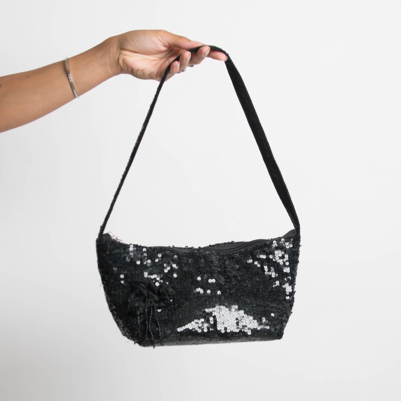 BLACK SEQUIN HANDBAG