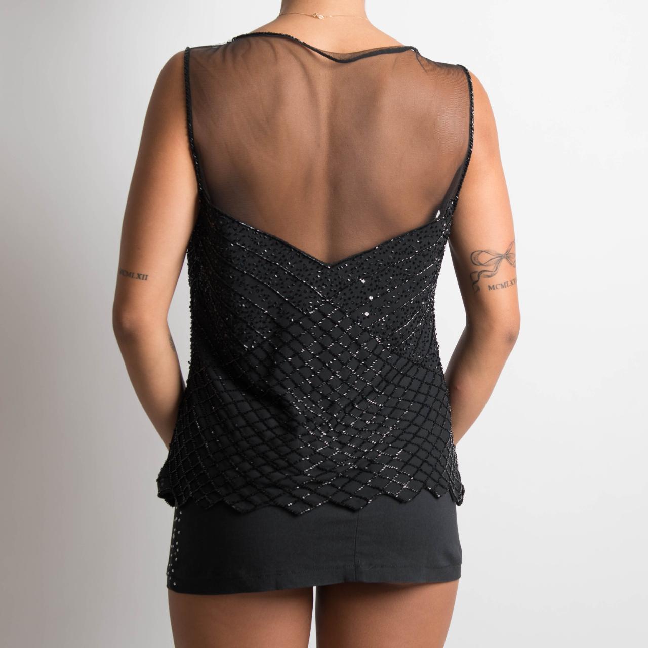 BLACK BEADED TOP