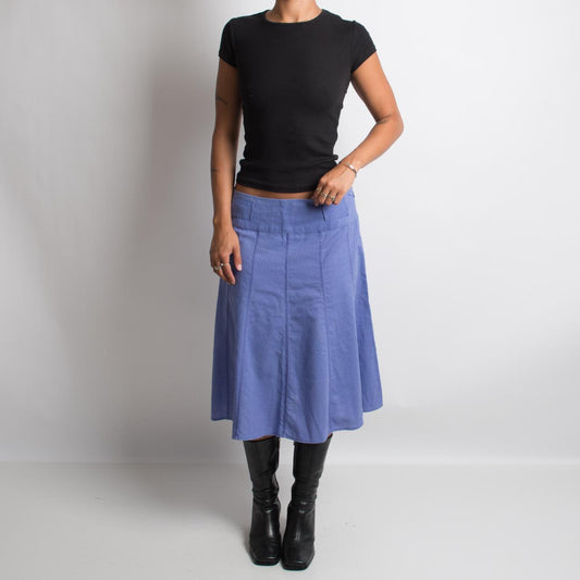 PURPLE LINEN MIDI SKIRT