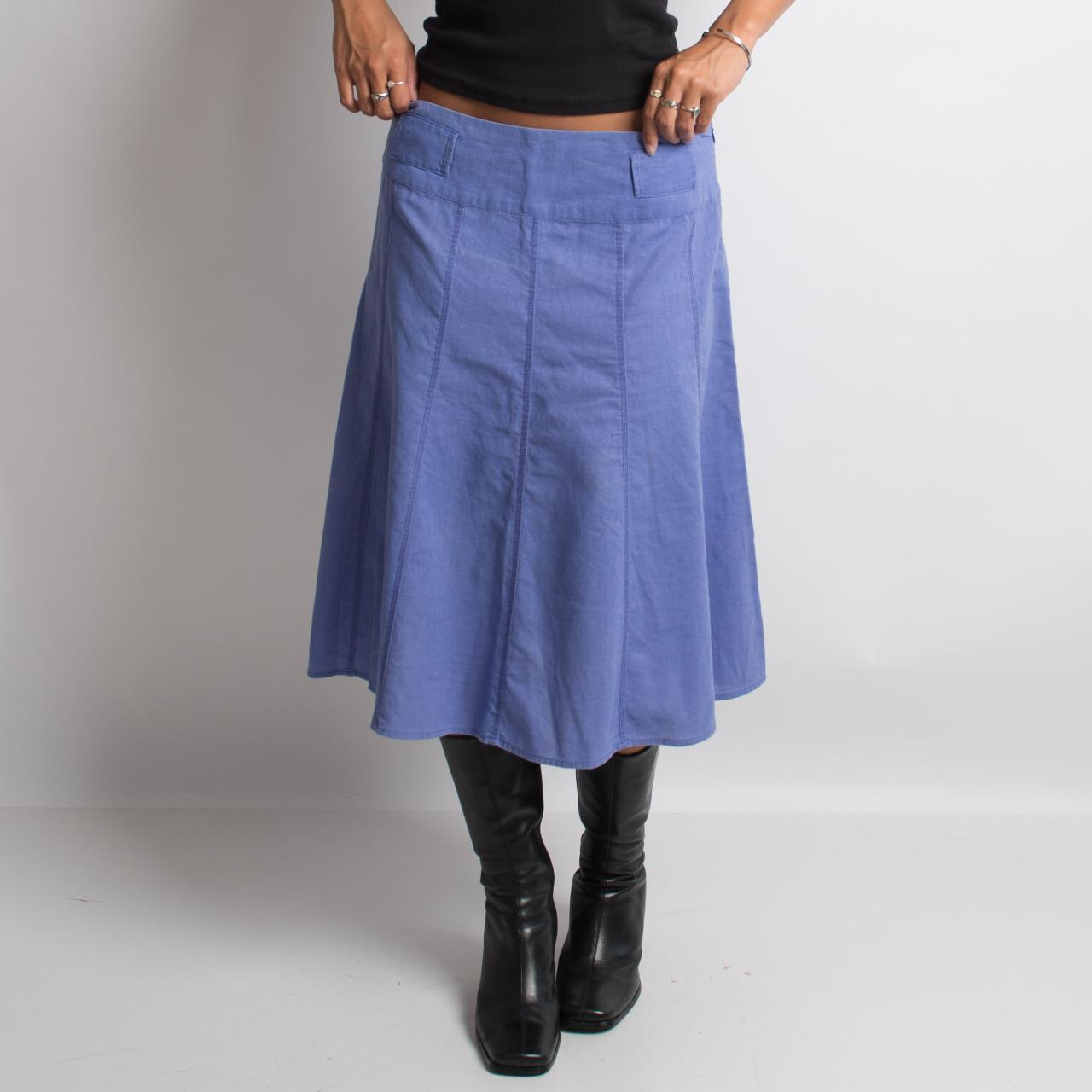 PURPLE LINEN MIDI SKIRT