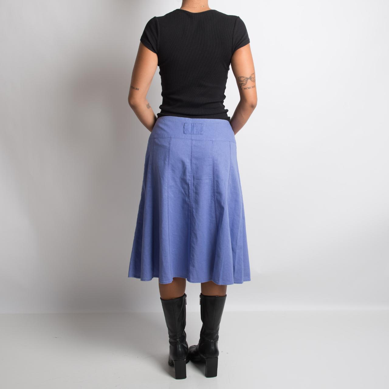 PURPLE LINEN MIDI SKIRT