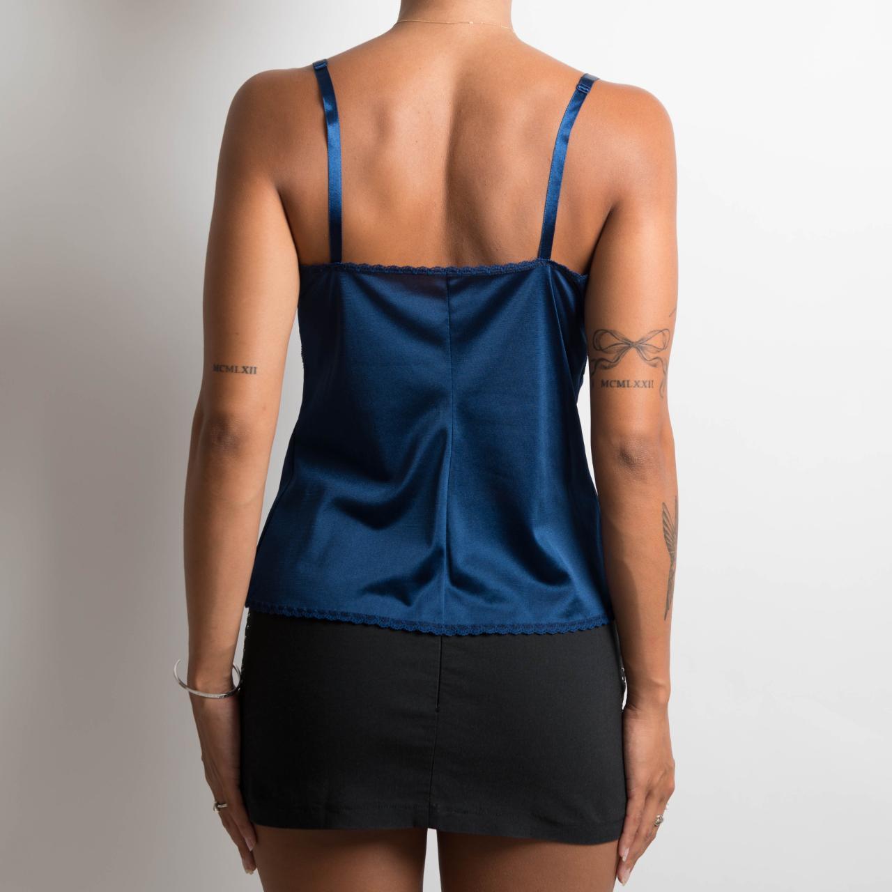 NAVY LACE TRIM CAMISOLE