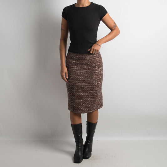 WOOL BLEND MIDI SKIRT