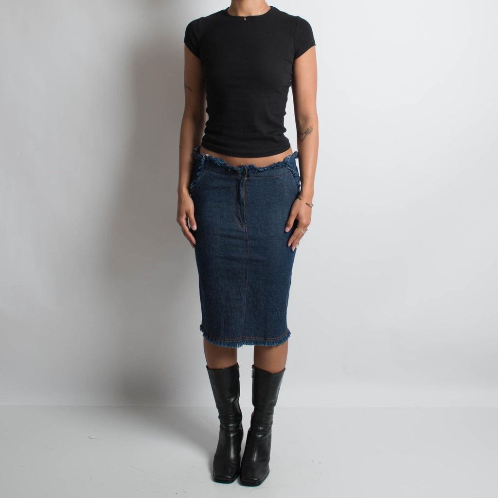 DARK DENIM MIDI SKIRT