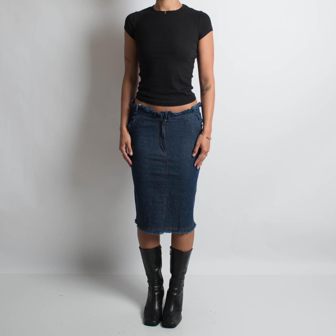 DARK DENIM MIDI SKIRT
