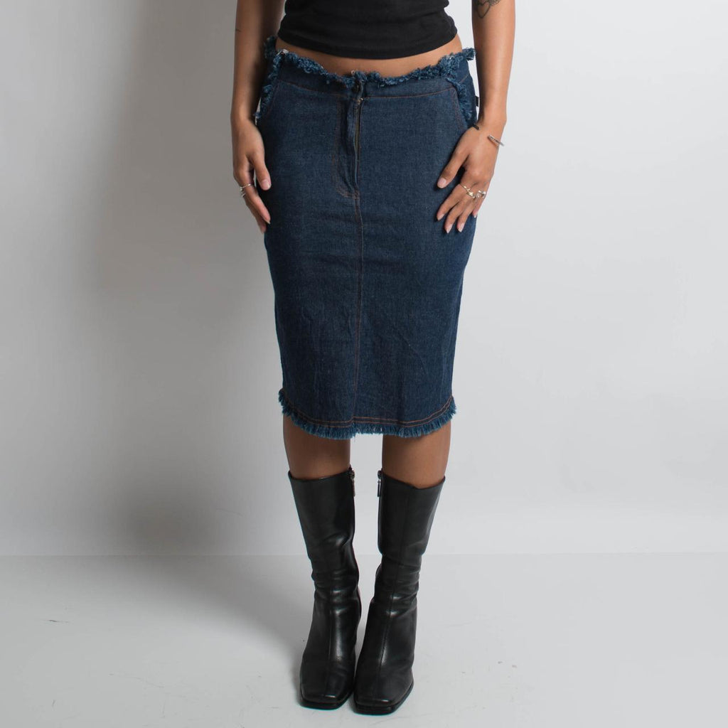 DARK DENIM MIDI SKIRT