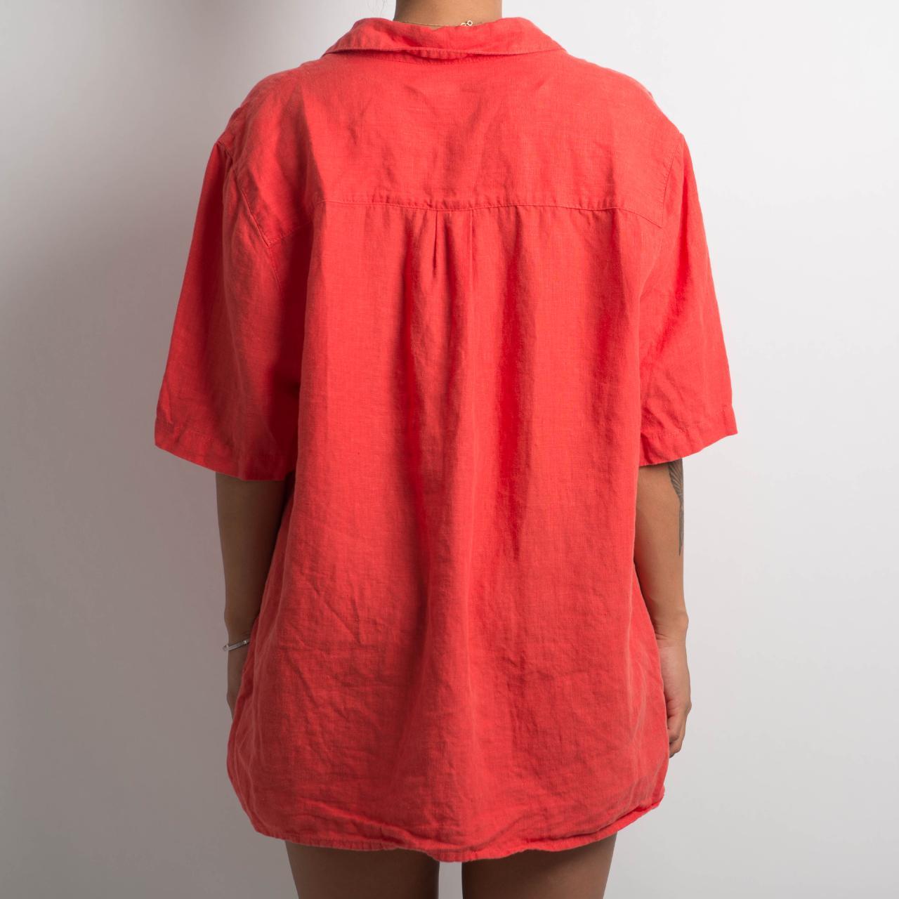 BRIGHT ORANGE LINEN SHIRT