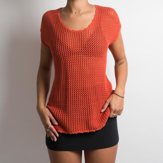 ORANGE CROCHET TOP