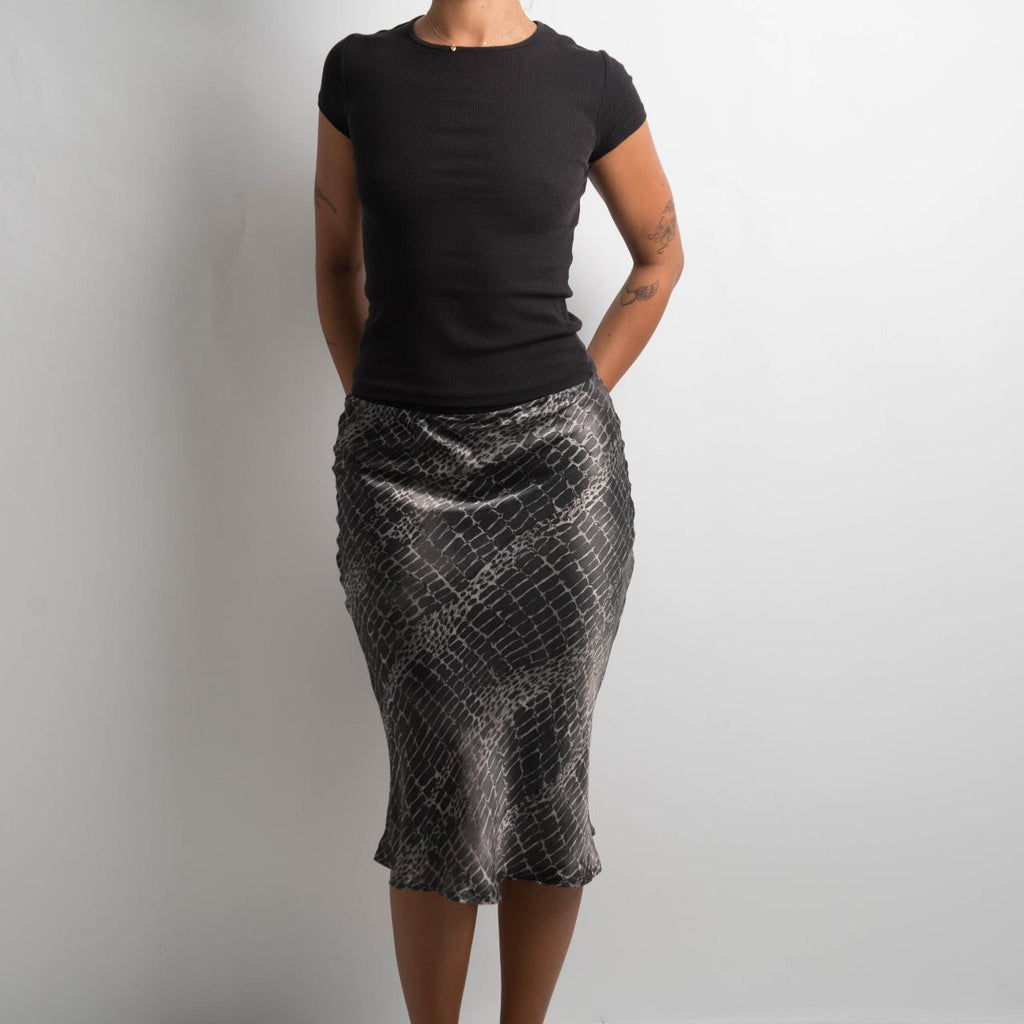 ANIMAL PRINT MIDI SKIRT