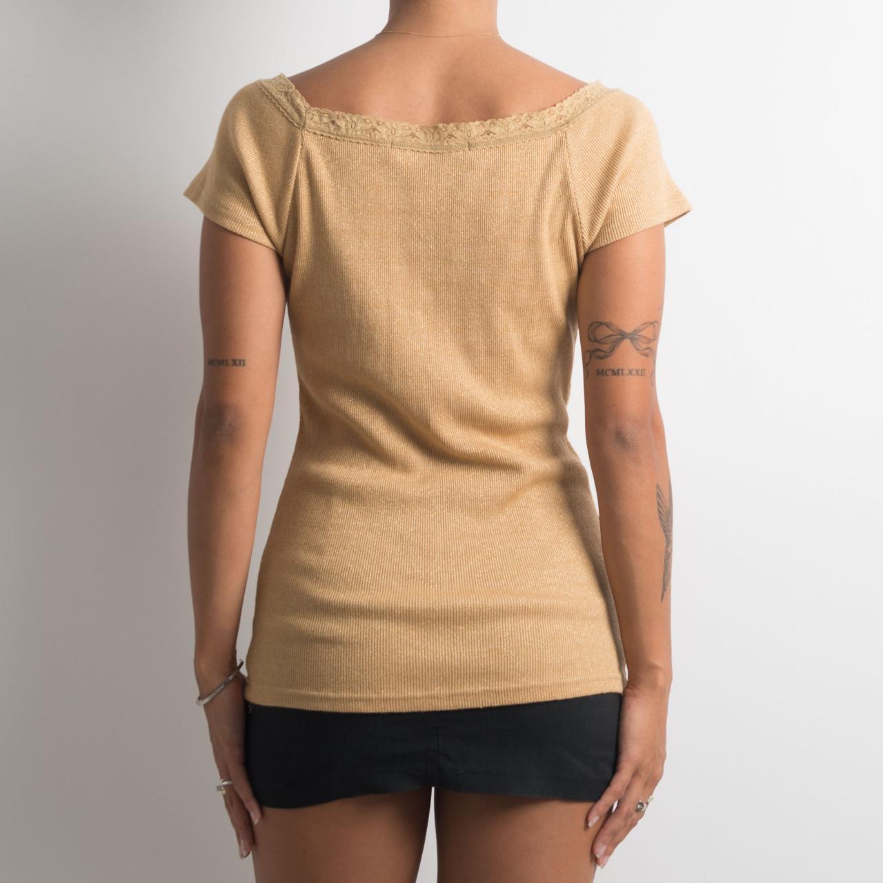 TAN SHORT SLEEVE TOP