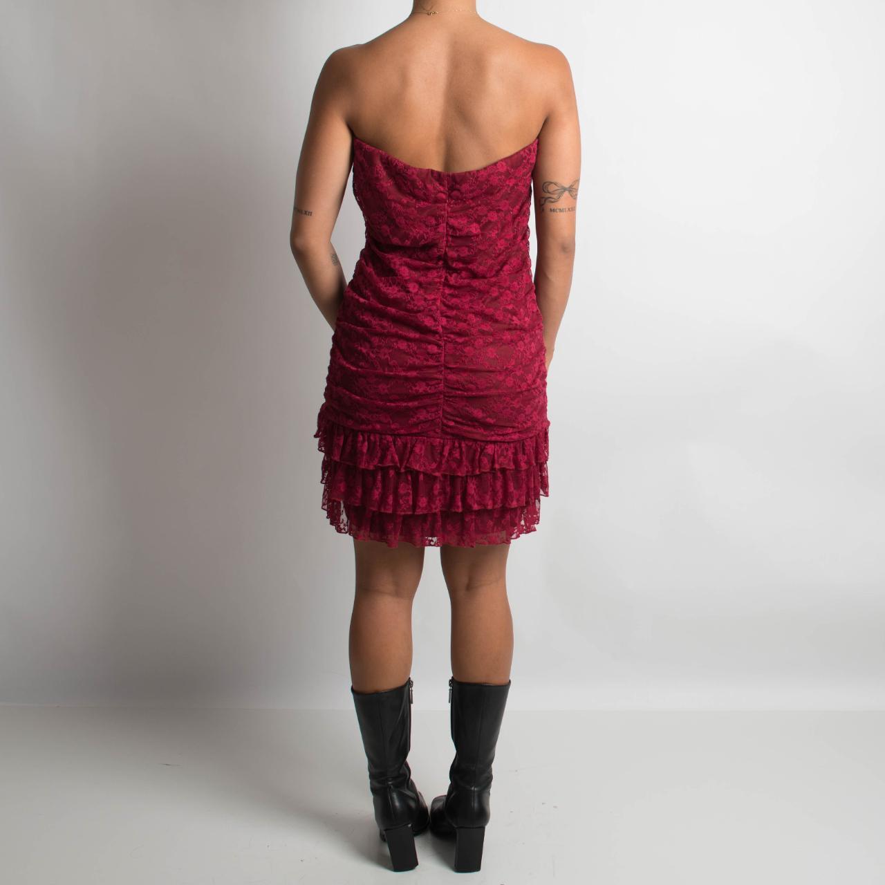 STRAPLESS LACE MINI DRESS