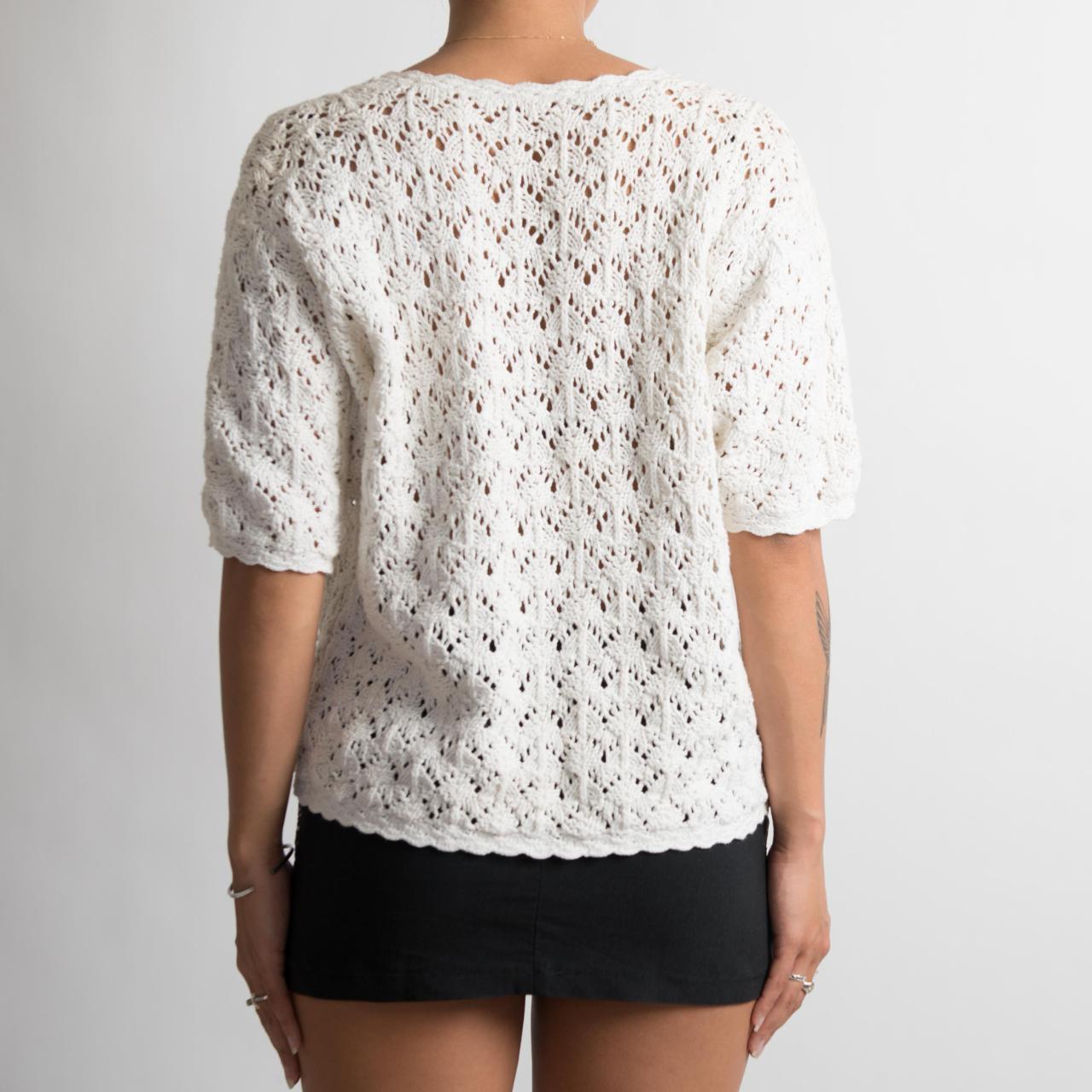 CROCHET SHORT SLEEVE CARDIGAN