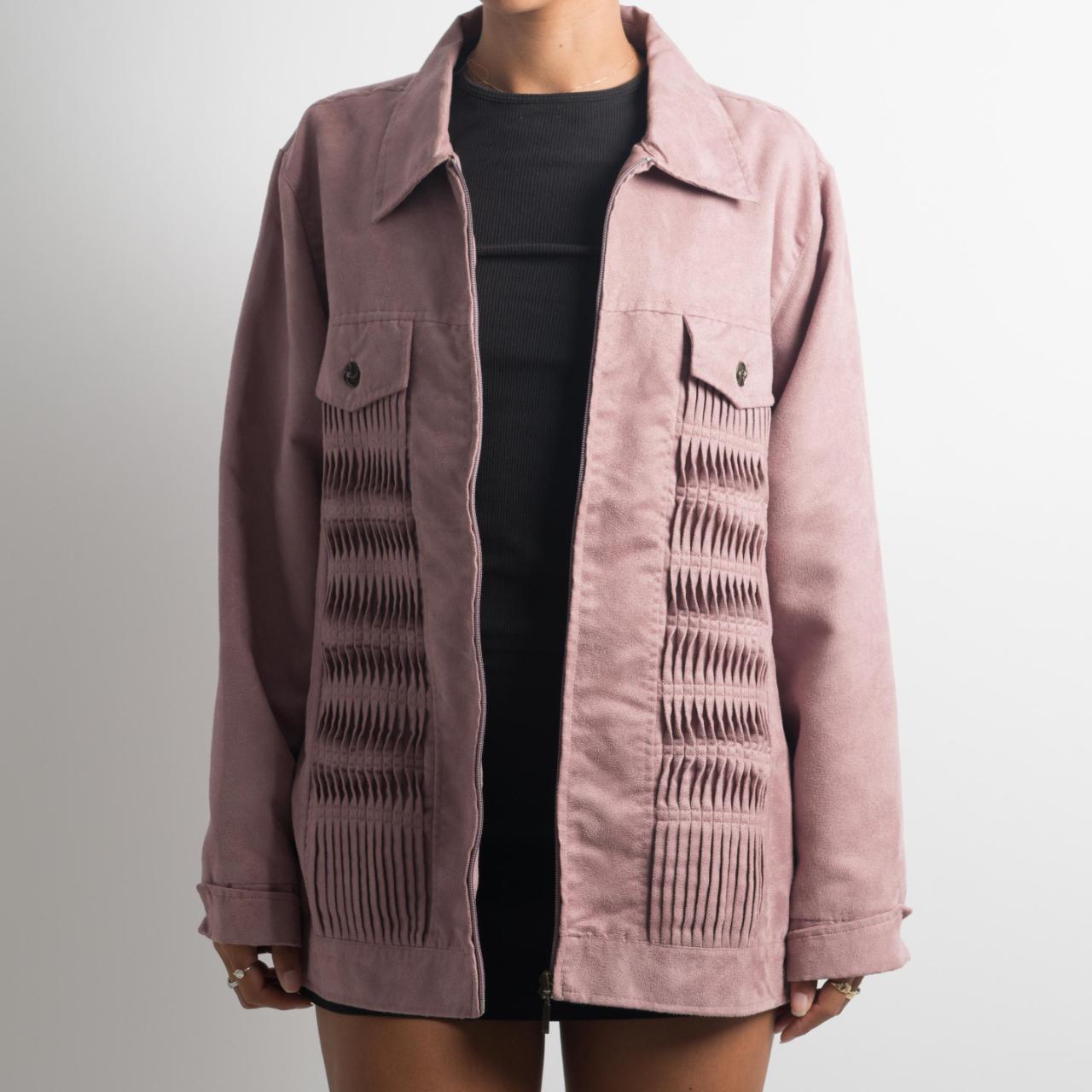 PINK TEXTURED SUEDETTE JACKET