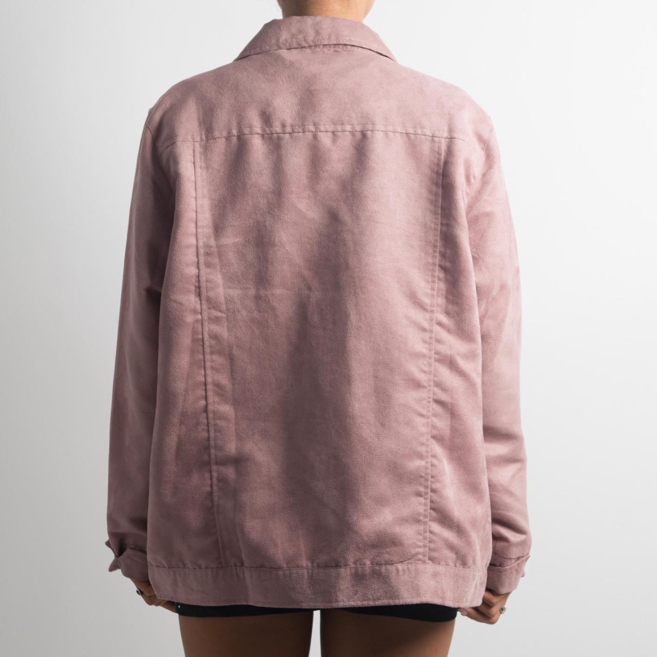 PINK TEXTURED SUEDETTE JACKET