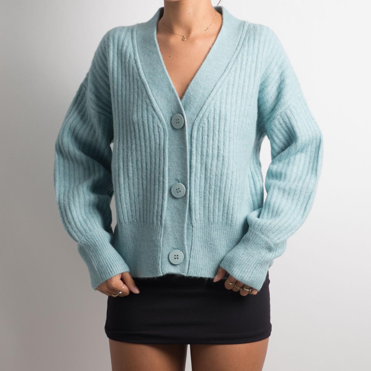 BLUE WOOL CARDIGAN