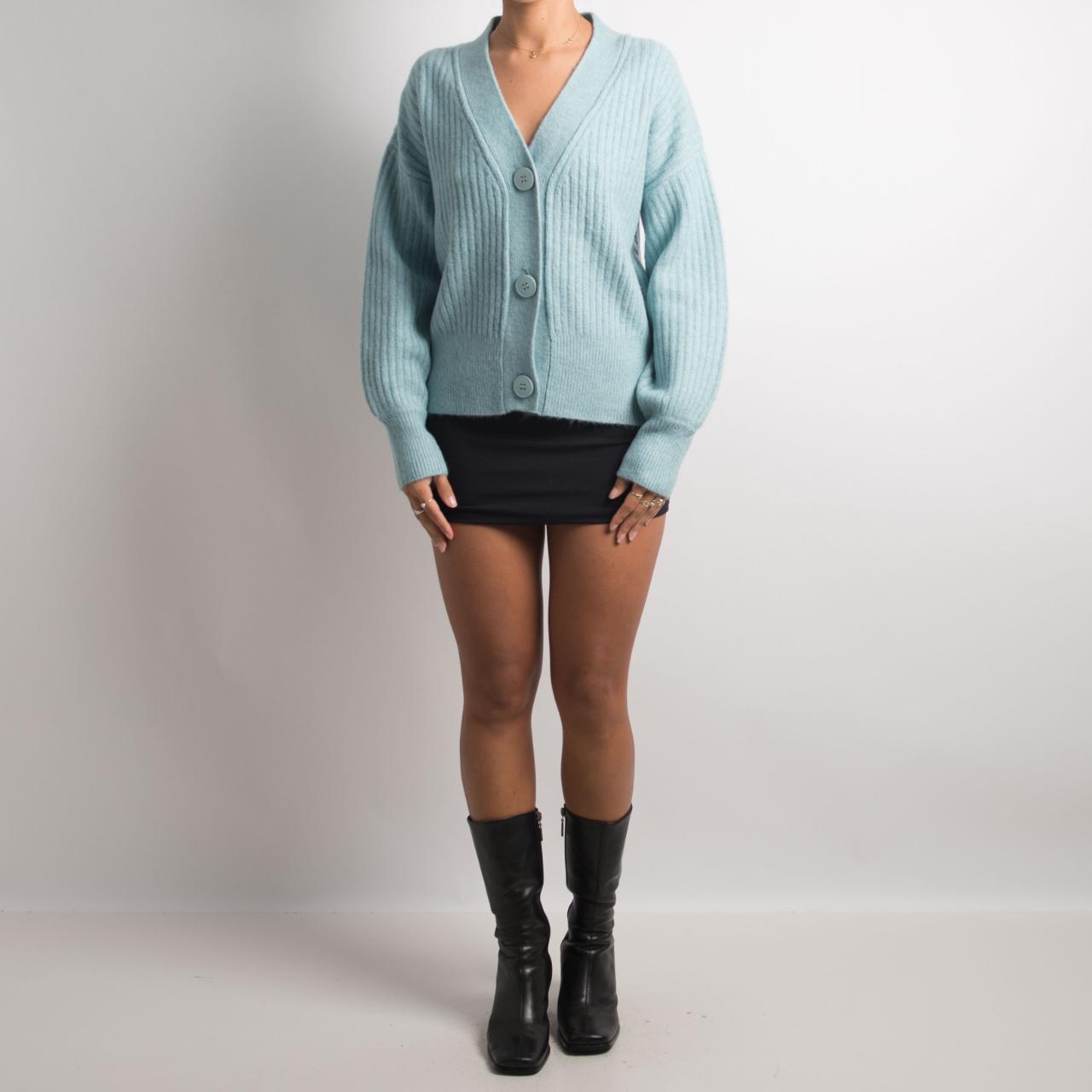 CARDIGAN EN LAINE BLEU