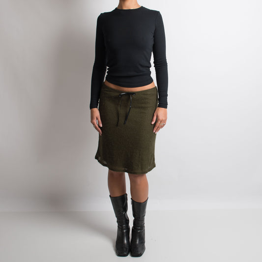 KHAKI KNIT SKIRT