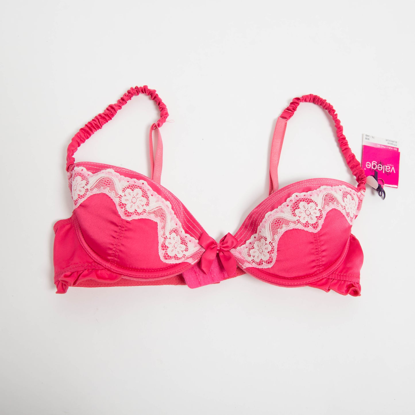 PINK SATIN BRA - 34B