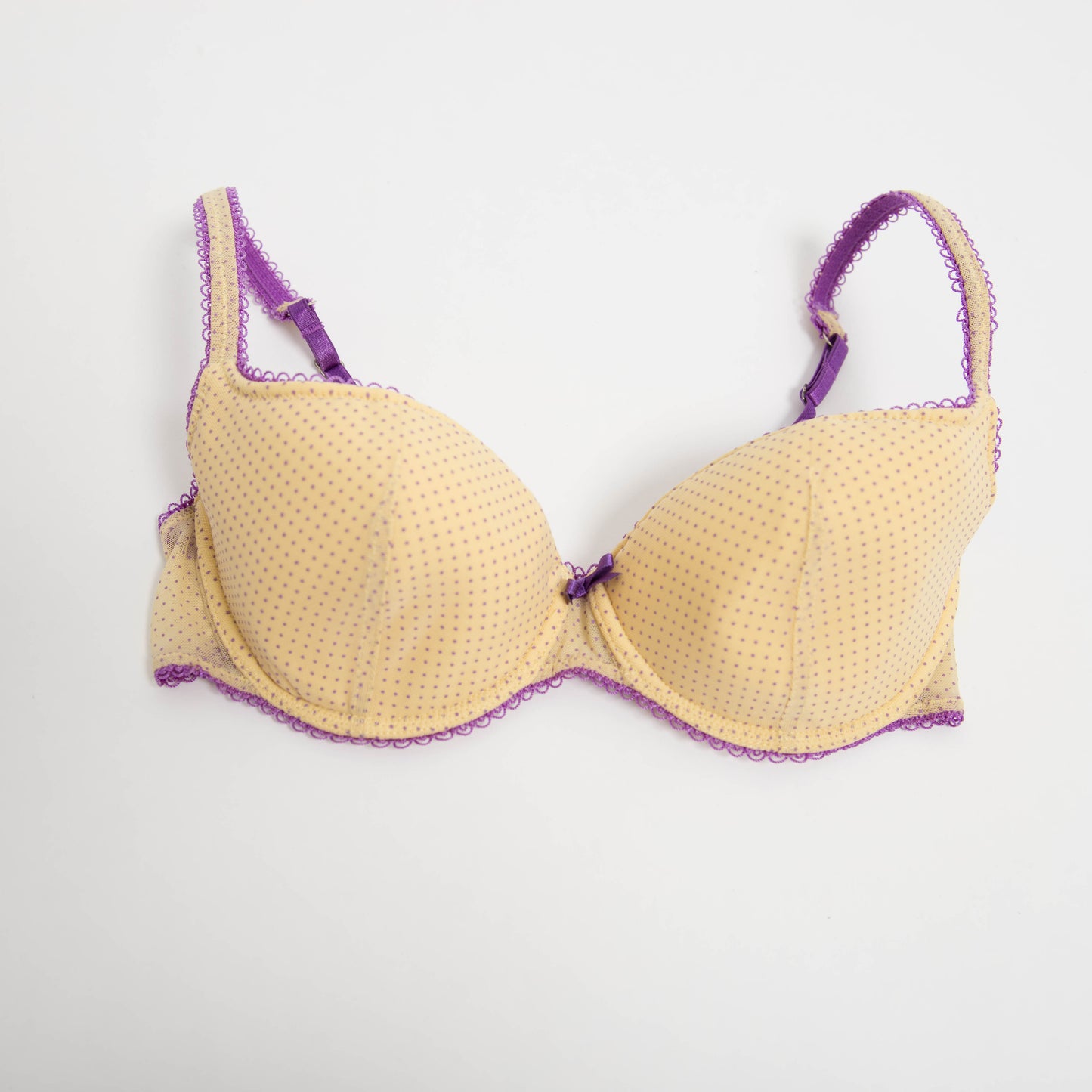 YELLOW POLKA DOT BRA - 12C