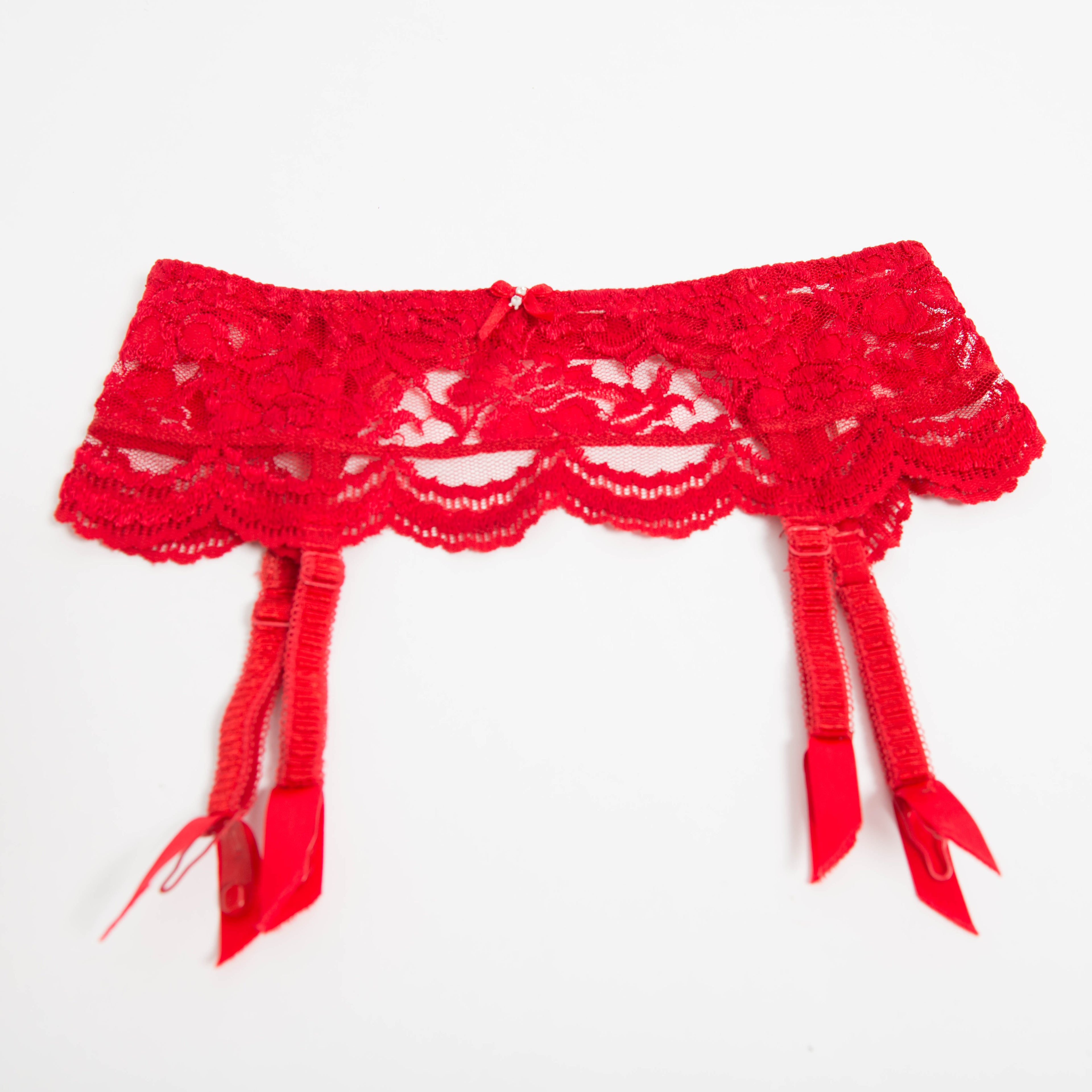 RED LACE SUSPENDERS