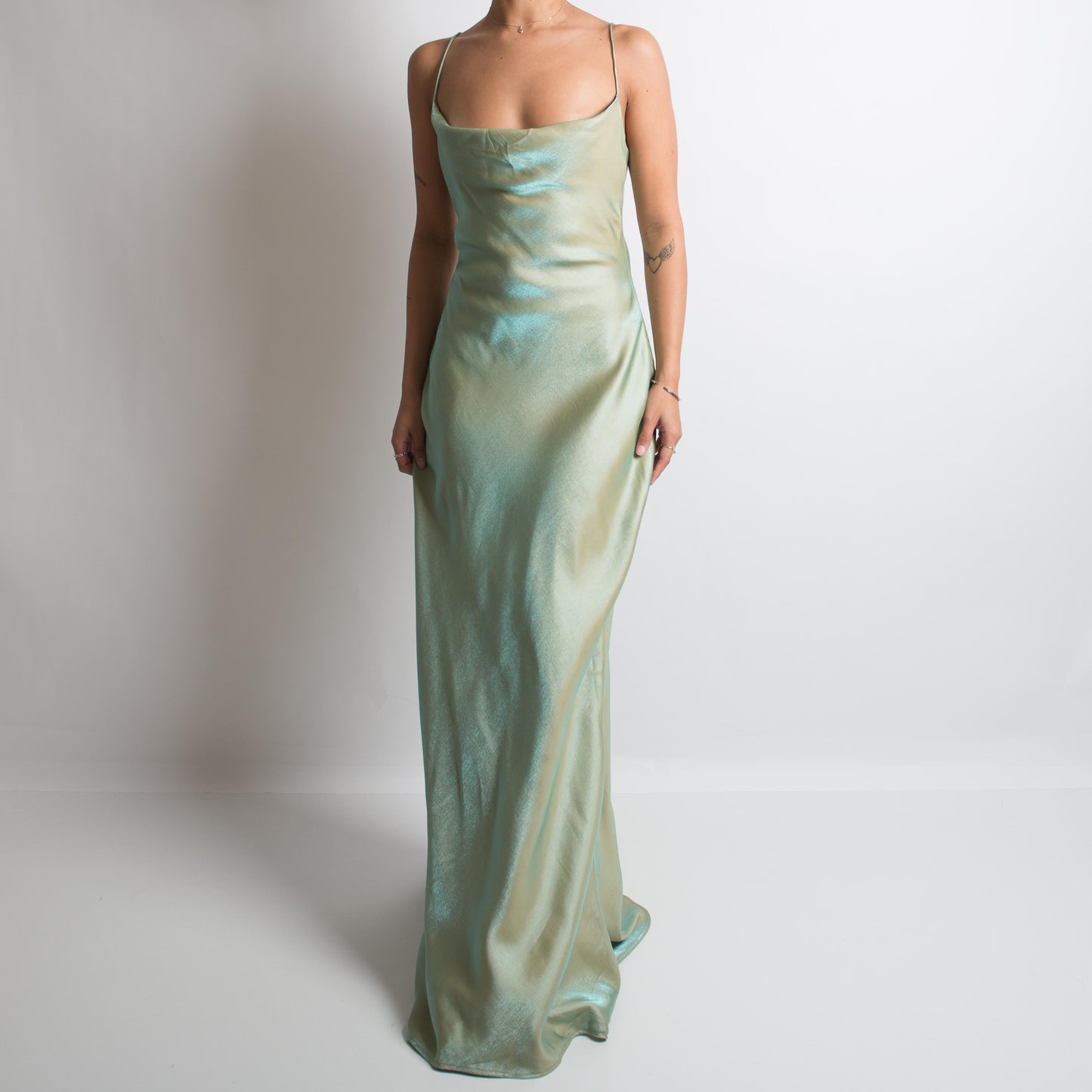 GREEN DUO CHROME GOWN