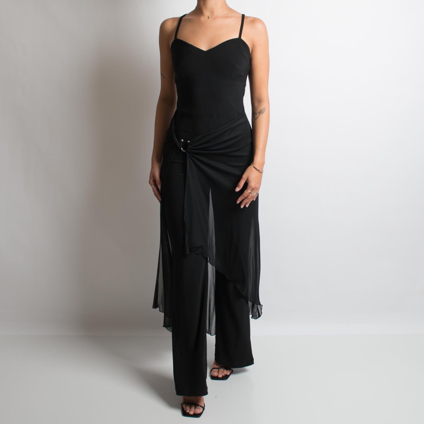 EVENING JUMPSUIT WITH OVERLAY