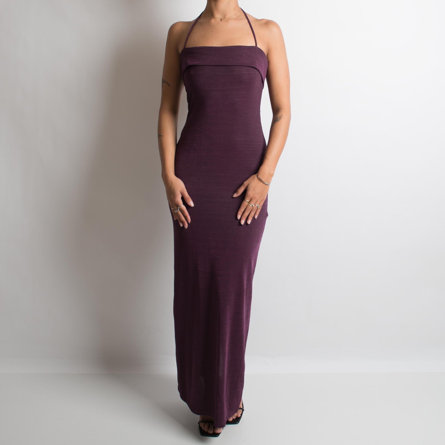 PURPLE HALTERNECK GOWN