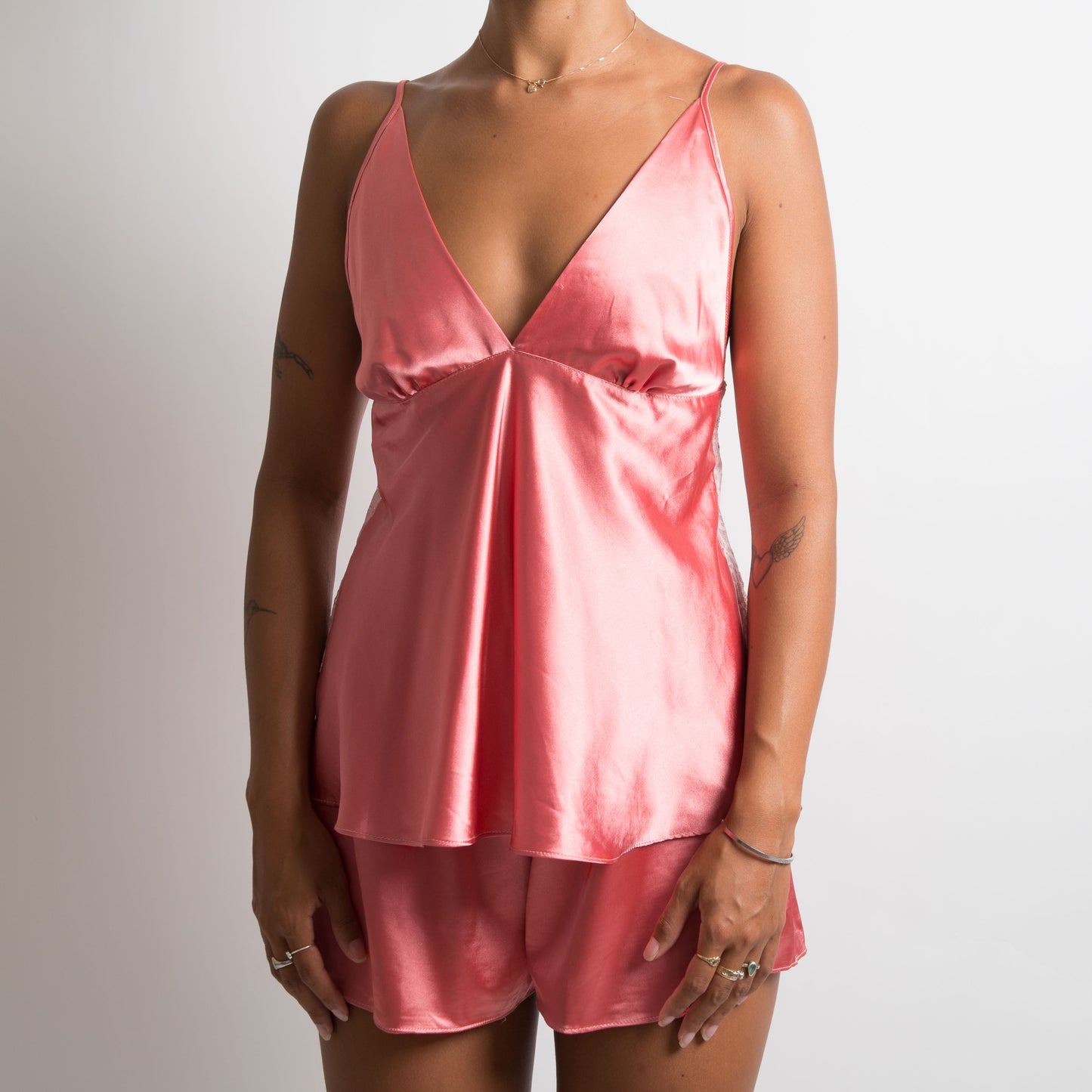 PINK SATIN PYJAMA SET