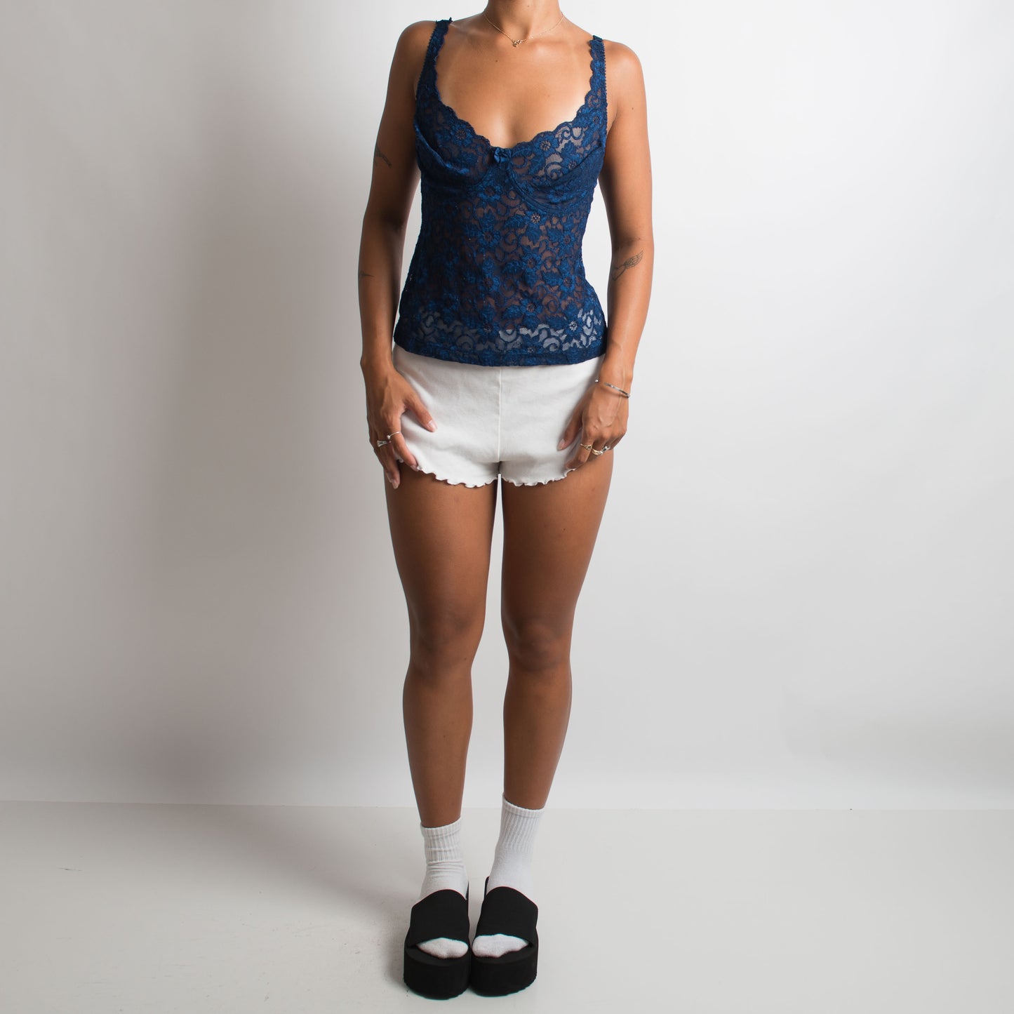 NAVY LACE CAMISOLE