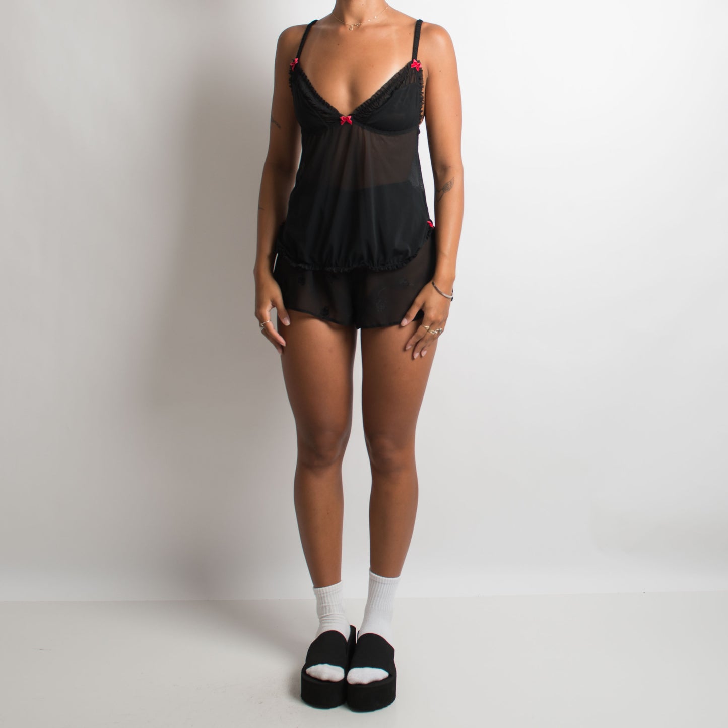 BLACK MESH CAMISOLE