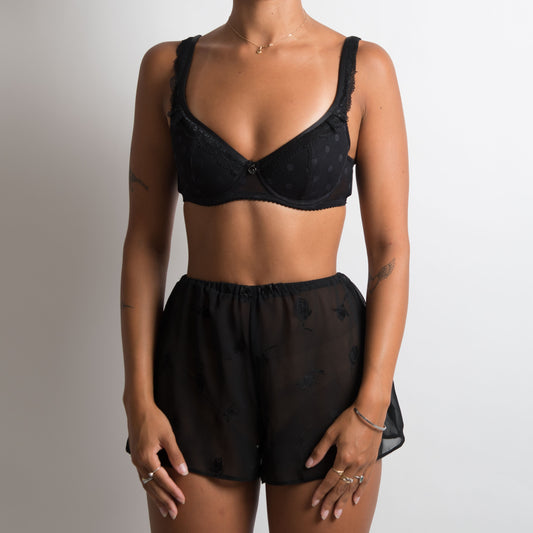 BLACK LACE BALCONETTE BRA